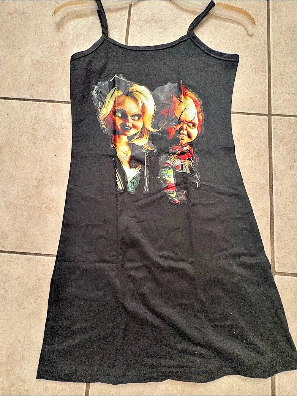 Chucky Graphic Mini Dress in Black